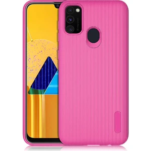 Galaxy M21 Uyumlu Kılıf Mat Pastel Renkli Çizgi Kanallı Kaliteli Tio Silikon Kapak