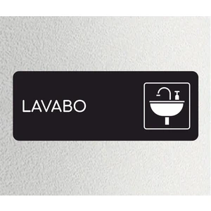 Zafrak Reklam Lavabo - Ofis Departman Kapı İsimliği, Yönlendirme Levhası 24X9 cm Siyah Renk