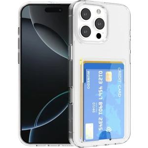 Apple iPhone 16 Pro Max Uyumlu Kılıf Kartlık Bölmeli Arkası Şeffaf Soft Dayanıklı Kılıf Kapak