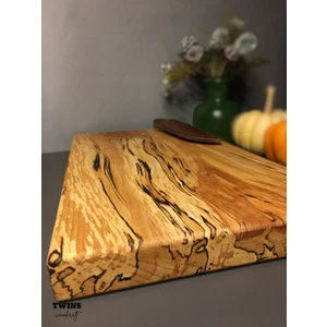 Twins Wood Craft Kayın Ağacı Kesme Tahtası- (Büyük Boy) - (45X25X3cm)