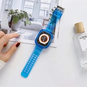Apple Watch Ultra 2 (2024) Uyumlu 2in1 Tam Koruma Silikon Kordon Kılıf