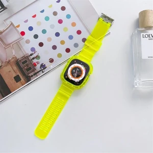 Apple Watch Ultra 2 (2024) Uyumlu 2in1 Tam Koruma Silikon Kordon Kılıf