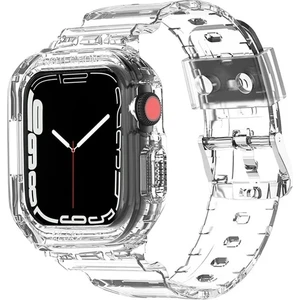 Apple Watch Ultra 2 (2024) Uyumlu 2in1 Tam Koruma Silikon Kordon Kılıf