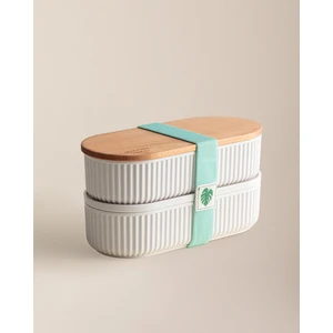Magou Ahşap Kapaklı 2'li Lunch Box - Mint Yeşili - 2x500 ml