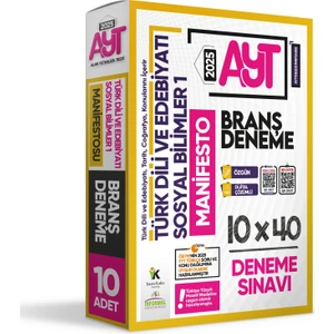 2025 YKS AYT Türk Dili ve Edebiyatı-Sosyal Bilimler 1 Manifestosu BRANŞ Deneme Paketi 10lu Çözümlü