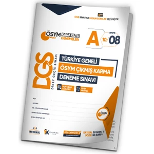 2025 DGS ÖSYM Arşivi Karma Kara Kutu Çıkmış Soru Türkiye Geneli D. Çözümlü Deneme 10/8.Kitapçık