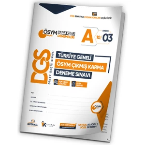 2025 DGS ÖSYM Arşivi Karma Kara Kutu Çıkmış Soru Türkiye Geneli D. Çözümlü Deneme 10/3.Kitapçık