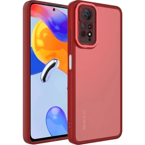 Tekno Grup Xiaomi Redmi Note 11 Pro 5g Kılıf Kamera Korumalı Transparan Post Kapak-Kırmızı