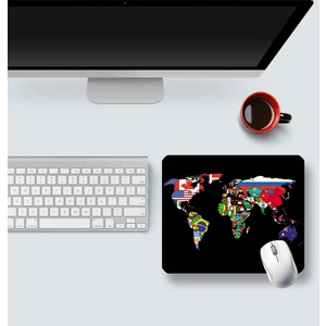 World Map Flags 22X18CM MP532218 Ilyuka Mini Boy Gaming Mousepad Dikişsiz Kenar Kaymaz Kauçuk Taban 22X18CM
