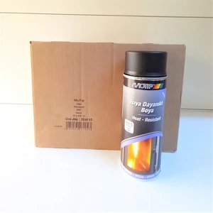 12 Adet Motip 690°C Isıya Dayanıklı Siyah Boya 400 Ml. Made in Germany