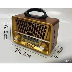 RT-867BT Bluetooth Fm-Usb-Tf Card-Aux Şarjlı Nostaljik Radyo