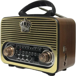 RT-822 Bluetooth Fm-Usb-Tf Card-Aux Nostaljik Radyo