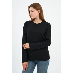 Bisiklet Yaka Basic Likralı Sweatshırt (WK25512WN)