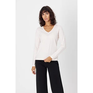 Organik Pamuk T-Shirt, Uzun Kollu V Yaka  - Aspen