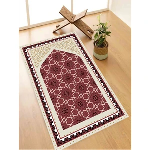 Makinede Yıkanabilir Leke Tutmaz  namazlık Seccade Kaymaz Taban Saçaksız SEC113