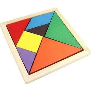212TOYZZ Eğitici Renkli Ahşap  Tangram Akıl Zeka Mantık ve Strateji Oyunu 7 Parça