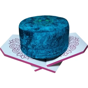 Şahin Bak Na'L-I Şerifli Takke, Turkuaz Takke, Turkuaz Fes, Kalıplı Takke, T077