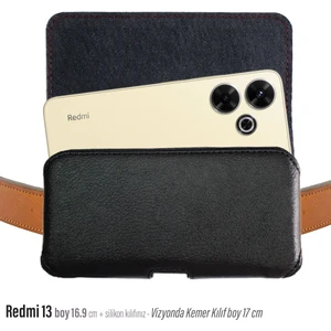 Redmi 13 Kemer Kılıfı | Kapaklı Yan Bel Kemer Telefon Kılıfı