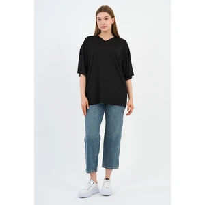 V Yaka Oversize T-Shirt (E24-742A-WN)