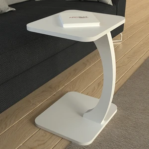 Ed Pet Dizayn C Sehpa Koltuk Sehpası Yan Sehpa Zigon Sehpa Servis Sehpası Dikdörtgen Beyaz