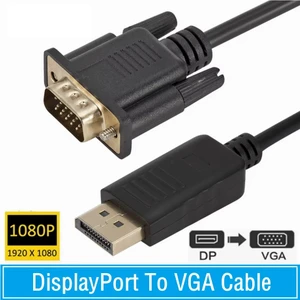 HD 1080P Displayport VGA Adaptörü Kablo Erkek Dönüştürücü DisplayPort DP VGA Kablosu 1.8 Metre
