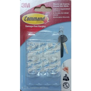 17006CLR-CEE Mini Boy Şeffaf Askı 6 Askı + 8 Cırt Bant