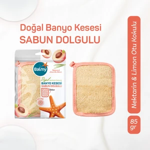 Doğal Sabun Dolgulu Banyo Kesesi Nektarin & Limon Otu