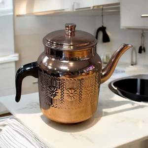 Copper Atelier Bakır Çekiç Dövme Kahveci Demlik No:2