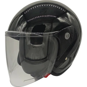 Motosiklet ve Bisiklet Yarım Açık Kask Motor Kaskı Siyah