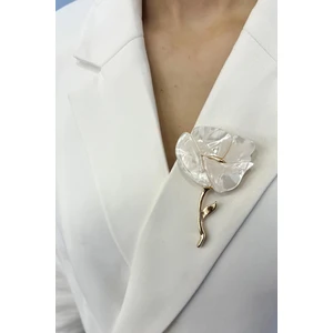 Altın Rengi Sedef Gül Broş (4*7cm)