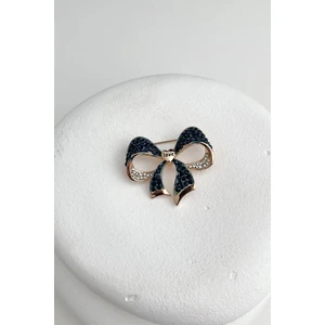 Yeşil Taşlı Love Fiyonk Broş (4 cm)