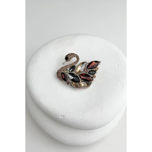 Mekik Taşlı Kuğu Broş (4 cm)