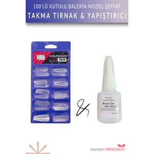 100'LÜ Kutulu Balerin Protez Takma Tırnak + Tırnak Yapıştırıcısı 10GR