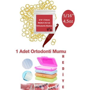 Diş Teli Lastiği (Takma Aparatı  ) - Ağız Içi Lastik 5/16 Medium 4,5oz 7.9mm 100 Adet