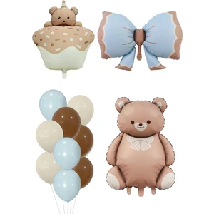 Baby Shower Retro Ayıcık Temalı Erkek Bebek Kutlama Seti