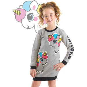 Unicorn Kız Çocuk Gri Sweat Elbise