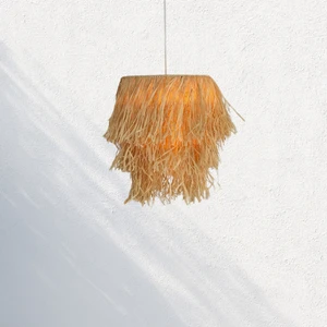 Maison Avf Püsküllü 3 Katlı Rafya Hasır Dekoratif Sarkıt Avize