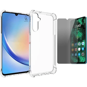 Samsung Galaxy A05S Uyumlu Köşe Dolgulu Anti Shock Telefon Kılıfı ve Hayalet Privacy Ekran Koruyucu