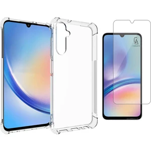 Samsung Galaxy A05S Uyumlu Köşe Dolgulu Anti Shock Telefon Kılıfı ve Kırılmaz Cam Ekran Koruyucu