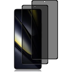 M.TK Moveteck Xiaomi Poco X7 Pro Uyumlu Tam Kaplayan Hayalet Ekran Koruyucu Gizli Cam Privacy 5d Parlak Ekran Camı