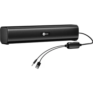 DS107 Kablolu USB/AUX Stereo 6W Soundbar Taşınabilir Hoparlör Siyah