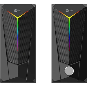 DS104 Kablolu USB + 3.5mm Jack 6W RGB Aydınlatmalı Masaüstü Hoparlör Siyah