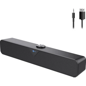 DS102 Kablolu USB/AUX 6W Soundbar Taşınabilir Stereo Hoparlör Siyah