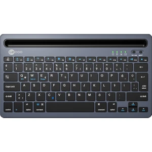BK100 Kablosuz Bluetooth Çoklu Cihaz ile Uyumlu Şarj Edilebilir Türkçe Q Klavye Gri
