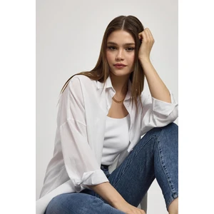 6621A Arkası Robalı Gömlek Beyaz