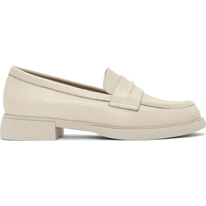 Kadın Krem Deri Maskülen Loafer 25SFD182318