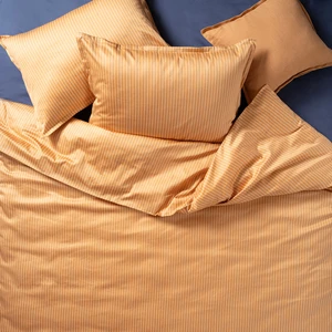 Zsa Zsa Zsu Solıd 300 Tc Çizgili Çift Kişilik  Pamuk Saten Nevresim Seti 200 x 220  cm  Tarçın