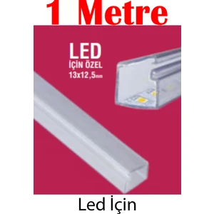 13 X12,5 mm Şeffaf Kapaklı Kablo Kanalı Yapışkan Bantlı 1mt (Led İçin)