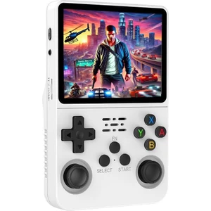 Konsol Plus R36S Retro El Oyun Konsolu 3,5 Inç IPS Ekran 15 000 Oyun 64 GB Beyaz