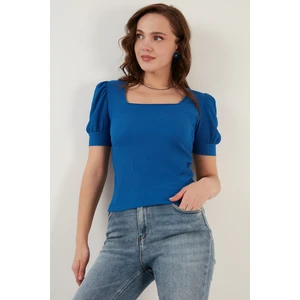 Kol Detaylı Kare Yaka Bluz Bayan Bluz 5869002